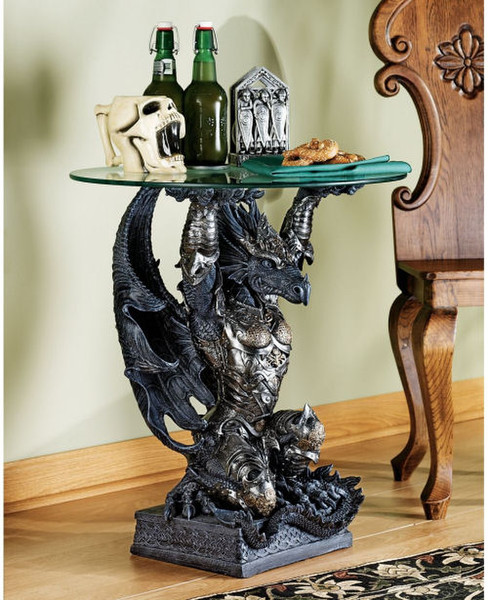 The Warrior Dragon Sculpture Table Beast sculpted Artist Statuary Art